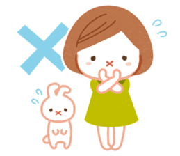 Cute girl & Rabbit sticker #1639298