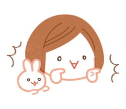 Cute girl & Rabbit sticker #1639327