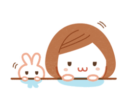 Cute girl & Rabbit sticker #1639328