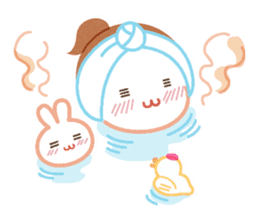 Cute girl & Rabbit sticker #1639336
