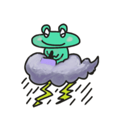 Frog KOMAME speaks  in French sticker #1642005
