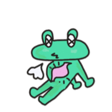 Frog KOMAME speaks  in French sticker #1642011