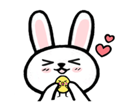 Chick and rabbit friends sticker #1647029