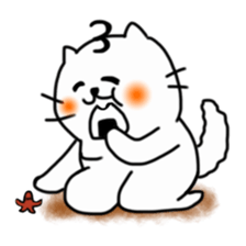 Smiling cat and chick sticker #1649143