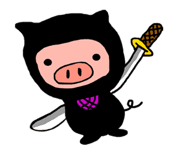 Pig ninja sticker #1650273