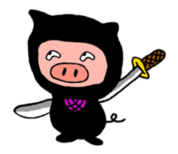 Pig ninja sticker #1650274