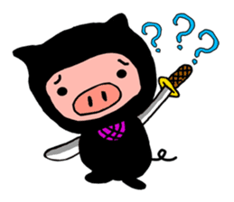 Pig ninja sticker #1650277