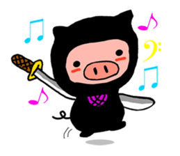 Pig ninja sticker #1650294