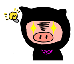 Pig ninja sticker #1650301