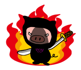 Pig ninja sticker #1650309