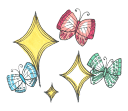 Flower and butterfly sticker #1652122