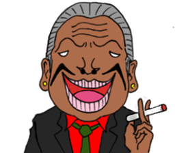 Cute gentleman of scary face sticker #1656665