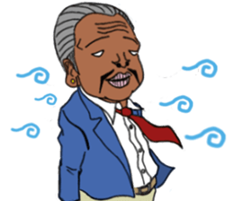 Cute gentleman of scary face sticker #1656671