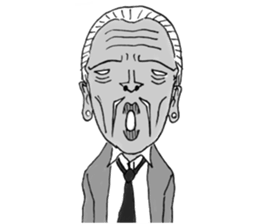 Cute gentleman of scary face sticker #1656672