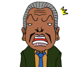 Cute gentleman of scary face sticker #1656674