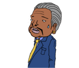 Cute gentleman of scary face sticker #1656678