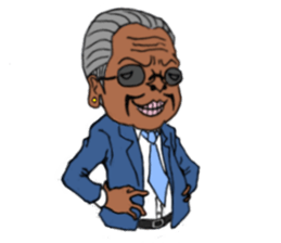 Cute gentleman of scary face sticker #1656686