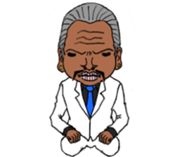 Cute gentleman of scary face sticker #1656687