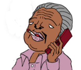 Cute gentleman of scary face sticker #1656689