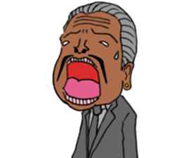 Cute gentleman of scary face sticker #1656691