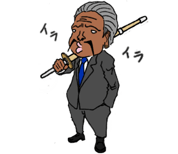 Cute gentleman of scary face sticker #1656697