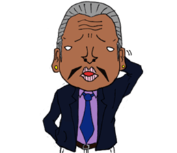 Cute gentleman of scary face sticker #1656702