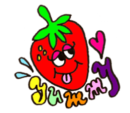 Colorful pop! super cute fruit friends sticker #1657545