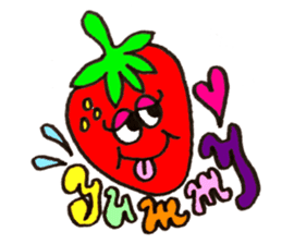 Colorful pop! super cute fruit friends sticker #1657545