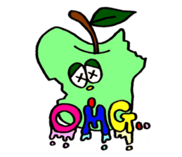 Colorful pop! super cute fruit friends sticker #1657558