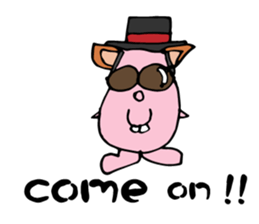 Pig ear cat sticker #1657634