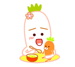 Litte Cute Radish Family sticker #1658405