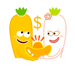 Litte Cute Radish Family sticker #1658423