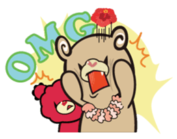 Hawaiian bear "Mimigaroll" sticker #1659228