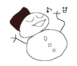 Snowman handwritten sticker #1660985