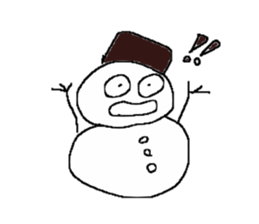 Snowman handwritten sticker #1660987