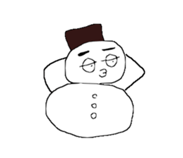 Snowman handwritten sticker #1660988