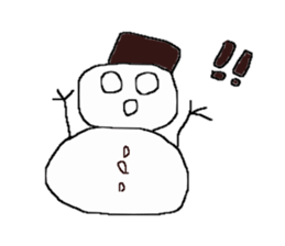Snowman handwritten sticker #1660989