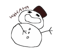 Snowman handwritten sticker #1660993
