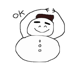 Snowman handwritten sticker #1660999