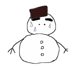 Snowman handwritten sticker #1661001