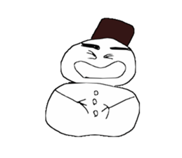 Snowman handwritten sticker #1661002