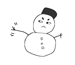 Snowman handwritten sticker #1661005