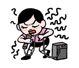 Miss side-part hair / Katsuo Kawai sticker #1662505