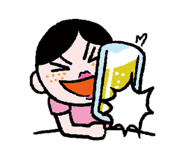 Miss side-part hair / Katsuo Kawai sticker #1662506