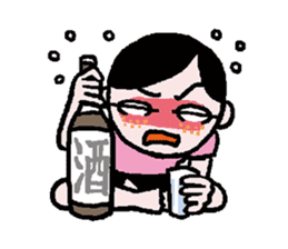 Miss side-part hair / Katsuo Kawai sticker #1662507