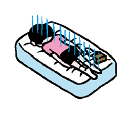 Miss side-part hair / Katsuo Kawai sticker #1662510