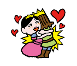 Miss side-part hair /  Katsuo Kawai sticker #1662511