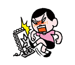 Miss side-part hair /  Katsuo Kawai sticker #1662513