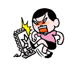 Miss side-part hair / Katsuo Kawai sticker #1662513