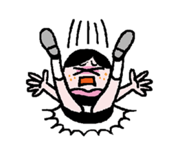 Miss side-part hair /  Katsuo Kawai sticker #1662514